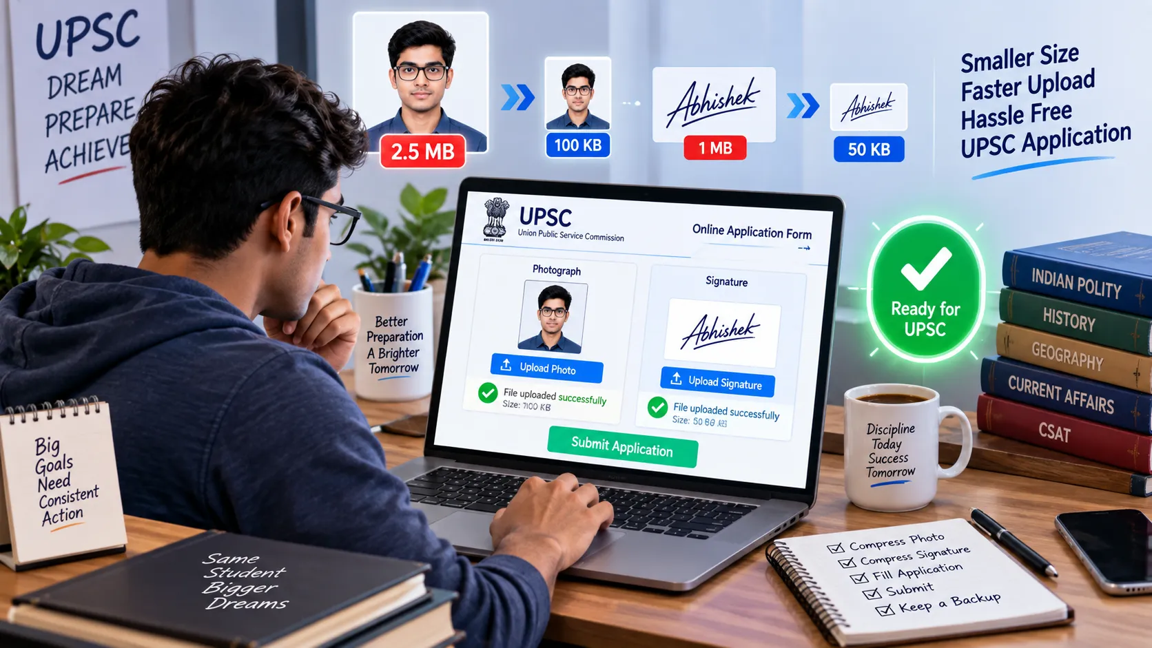 How to Compress for UPSC: Photo & Signature Under the Required KB Size  illustration