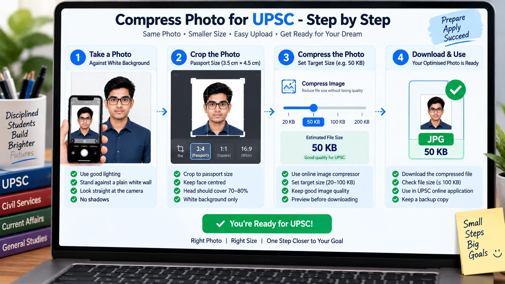 How to Compress for UPSC: Photo & Signature Under the Required KB Size  illustration